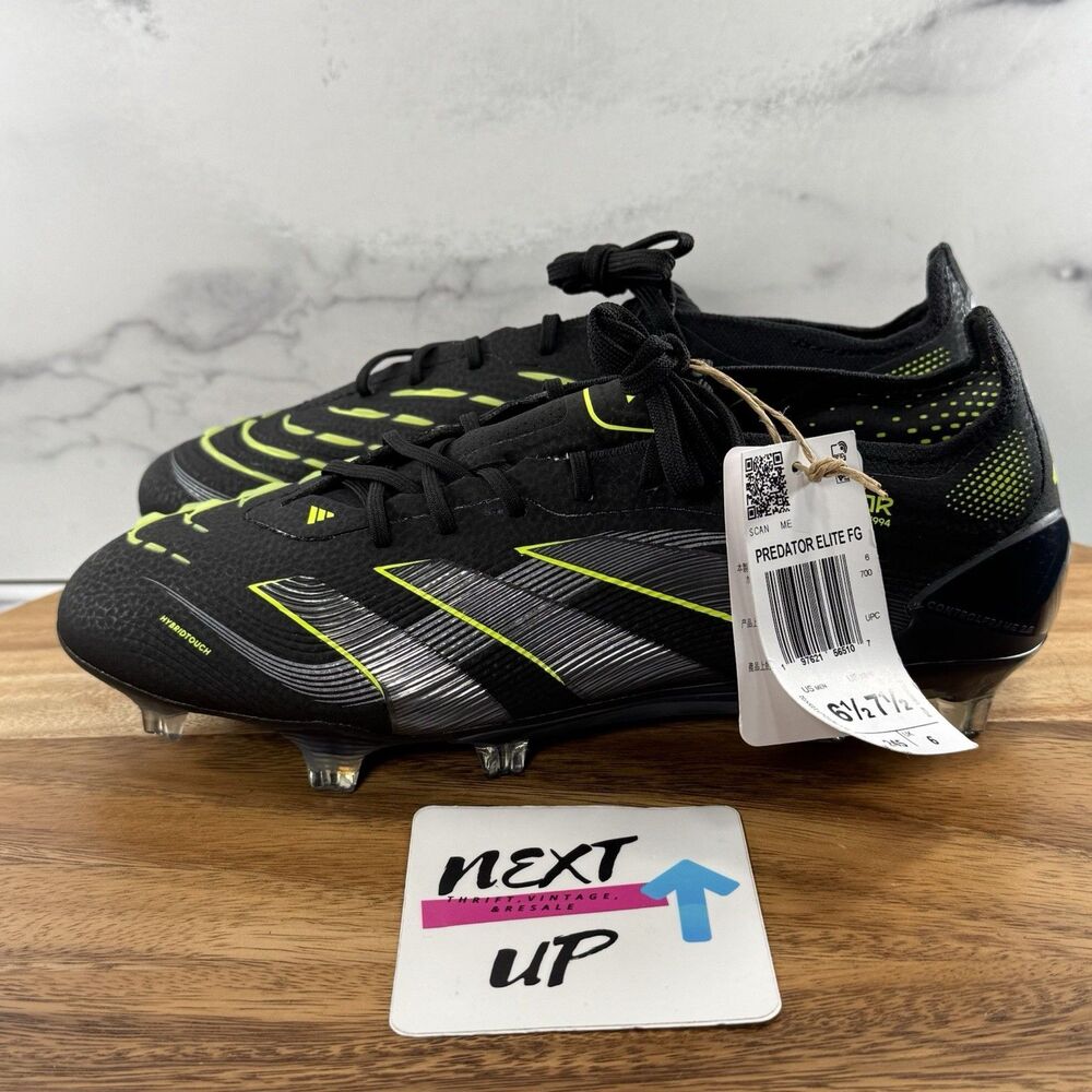 Mens 6.5/Womens 7.5-Adidas Predator Elite FG Soccer Cleats Black Volt JI1085
